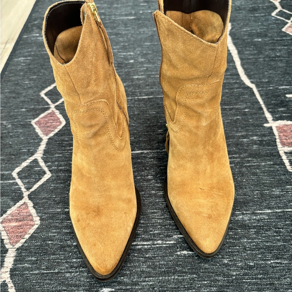 Women's Tan Suede Ankle Boots -8
